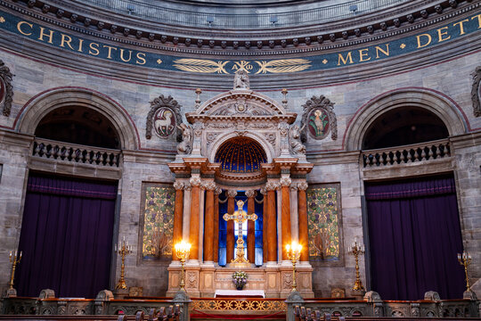Frederik Church, Marble Church or Frederik's Churches, interior view, Copenhagen, Denmark