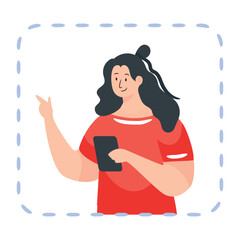 A profile review flat icon 