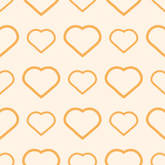 Pattern of yellow transparent heart on beige