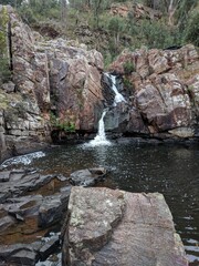 waterfall in the mountains