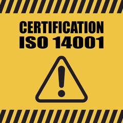 Logo iso certification iso 14001. - obrazy, fototapety, plakaty