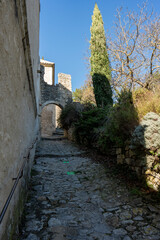 Fototapeta na wymiar Vue du village médiéval de Le Poet Laval