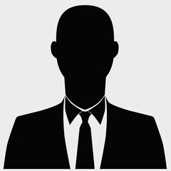 Businessman flat icon design and icons set, human resource, and businessman icon concept, man icon in silhouette flat style. The symbol for website design, logo, and app. The people in black color.
