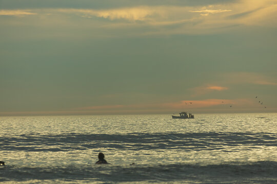 Newport Boat Sunset