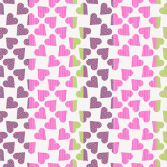 ストライプとハート模様、テクスチャのあるハート模様、ハートの背景素材、ハートのバックグラウンド