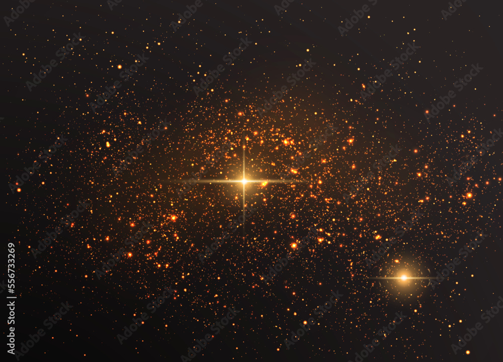 Poster light glow effect stars. the vector sparkles on a dark background. christmas abstract pattern. spark