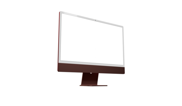 Realistic flat screen computer monitor 3de style mockup with blank screen isolated 3d