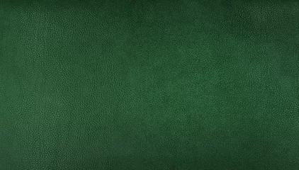 Deurstickers green genuine leather texture background for vintage, classic concept. emerald color background for decorations and textures. dark green color organic leather skin natural with design lines pattern. © WONGSAKORN