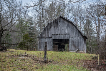 Barn up on a hill
