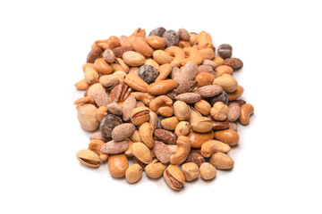  A group of almonds, pistachios, walnuts, macadamia, cashews.