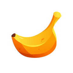Banana isolated on a white background. Tropical fruit, vegetarian food. Vector illustration food in trendy cartoon style.