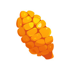 Corn isolated on a white background. Vegetarian food. Vector illustration food in trendy cartoon style.