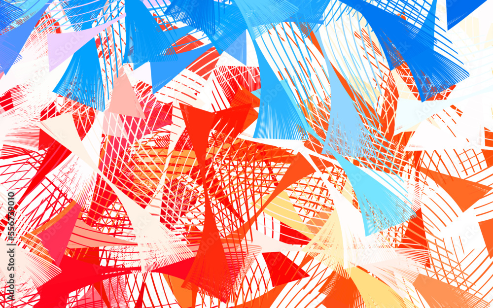 Poster light blue, red vector texture with abstract forms.
