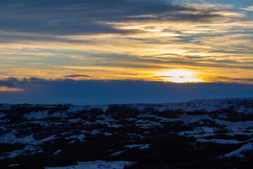 Sunset over prairies