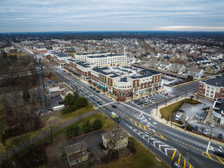 Fototapeta na wymiar Aerial Drone of Real Estate in Robbinsville New Jersey 