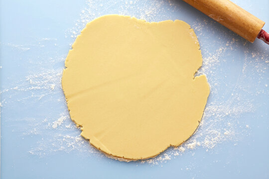 Overhead View of Sugar Cookie Dough and Rolling Pin, Studio Shot