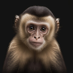 a close up portrait of a capuchin monkey