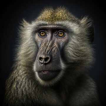 a close up portrait of a babbon
