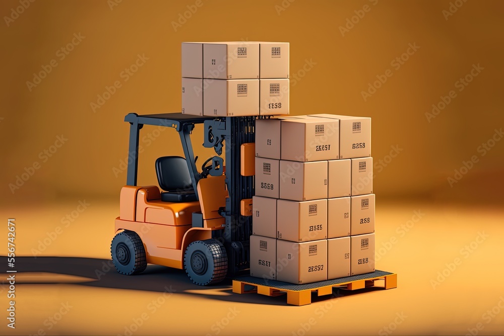 Poster this robot forklift can effectively sort hundreds of packages every hour. generative ai