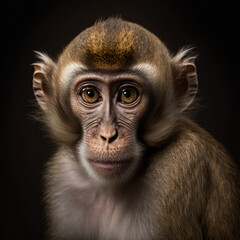 Aa closeup portrait of a macaque monkey
