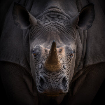 Rhino Face Close Up