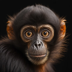 a close up portrait of a spider monkey