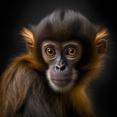 a close up portrait of a spider monkey