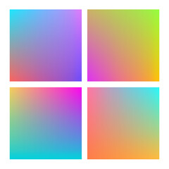 Obraz premium Set of mesh neon gradient colorful abstract vector backgrounds. Gradient design with color of the rainbow for website, banner, poster, backdrop