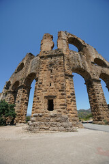 Aqueduct of Aspendos Ancient City in Antalya, Turkiye