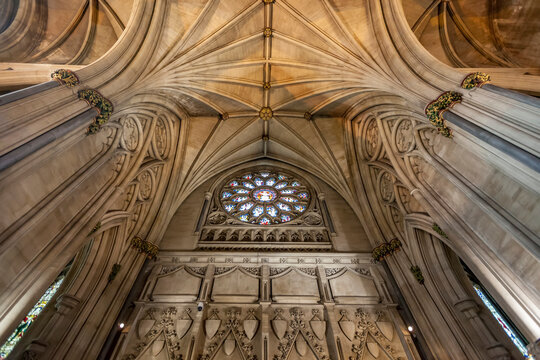 Ceiling of Bristol Cathedral, Bristol, South West England; Bristol, England