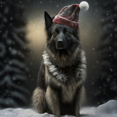 Belgian shepherd - Laekenois in Christmas Outfit
