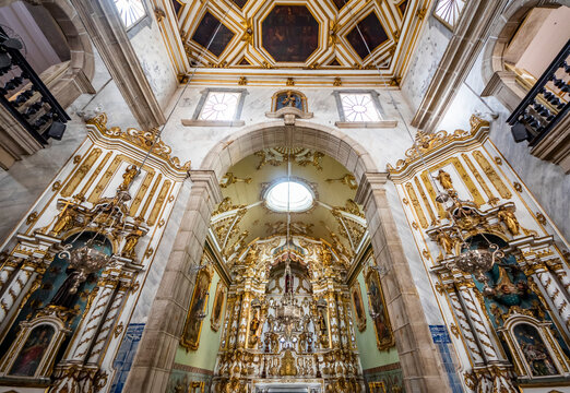 Baroque interior of the Chapel in the Santa Casa da Misericordia (Holy House of Mercy); Salvador, Bahia, Brazil