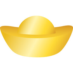 Chinese Gold Bullion. Gold ingot. Traditional gift on Chinese New Year