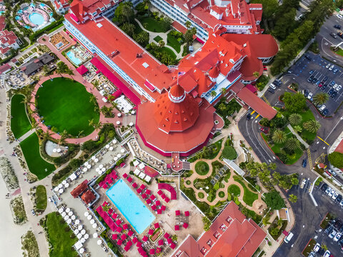 Overview Of The Iconic Hotel Del Coronado; Coronado, California, United States Of America