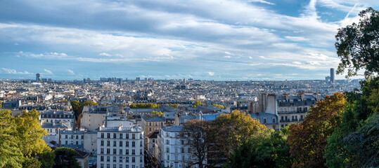 Panorama of Paris, France as seen from Montmartre