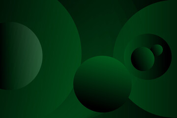 Abstract green background with geometric elements – dark and lights circles and curves. Elegant wallpaper design for poster, brochure, presentation, websites etc.