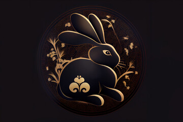 Chinese New year 2023. The year of the rabbit. Generative Ai