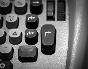 keyboard of old computer and enter key