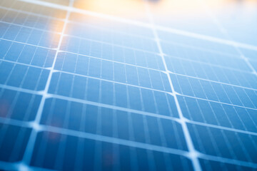 Closeup of solar panels with some reflections