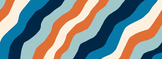 Abstract aesthetic diagonal swirl stripe pattern design big vector illustration blue orange white colour on isolated background large texture pattern wallpaper cover backdrop business concept - obrazy, fototapety, plakaty