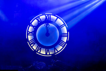neon light decorative lighting clock with roman numerals, new year event decoration, lspotlight...