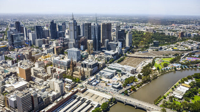 View of Melbourne from the Eureka Skydeck; Melbourne, Victoria, Australia
