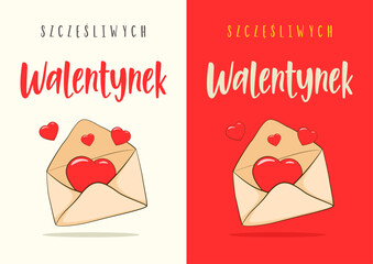 Szczęśliwych walentynek. Dwa szablon kartki. Ilustracja wektorowa © FriendlyPixels