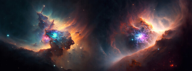 Obraz premium A Universe Filled with Stars, Nebula, and Galaxy, generative ai