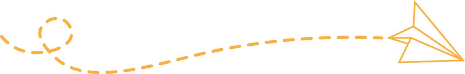 Dashed Line Paper Airplane Route