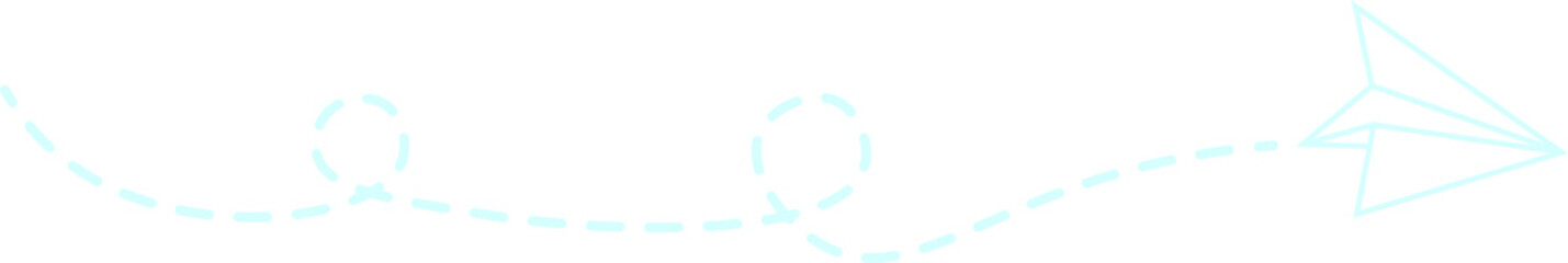 Dashed Line Paper Airplane Route