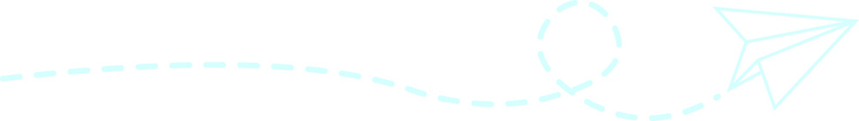 Dashed Line Paper Airplane Route