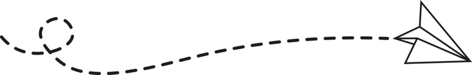 Dashed Line Paper Airplane Route