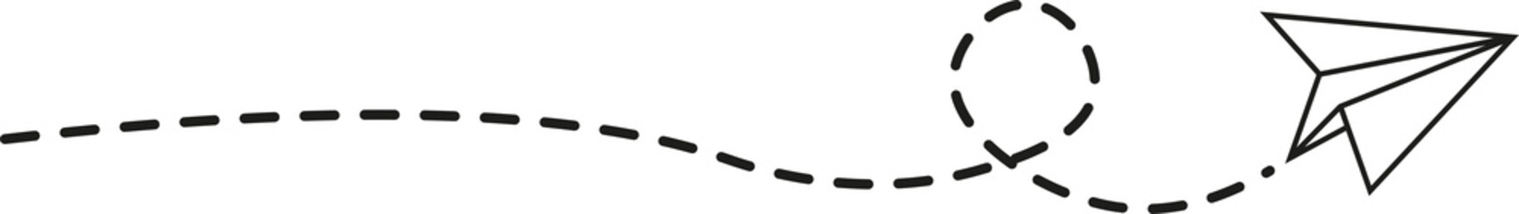 Dashed Line Paper Airplane Route