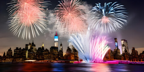 Fireworks at New Year New York